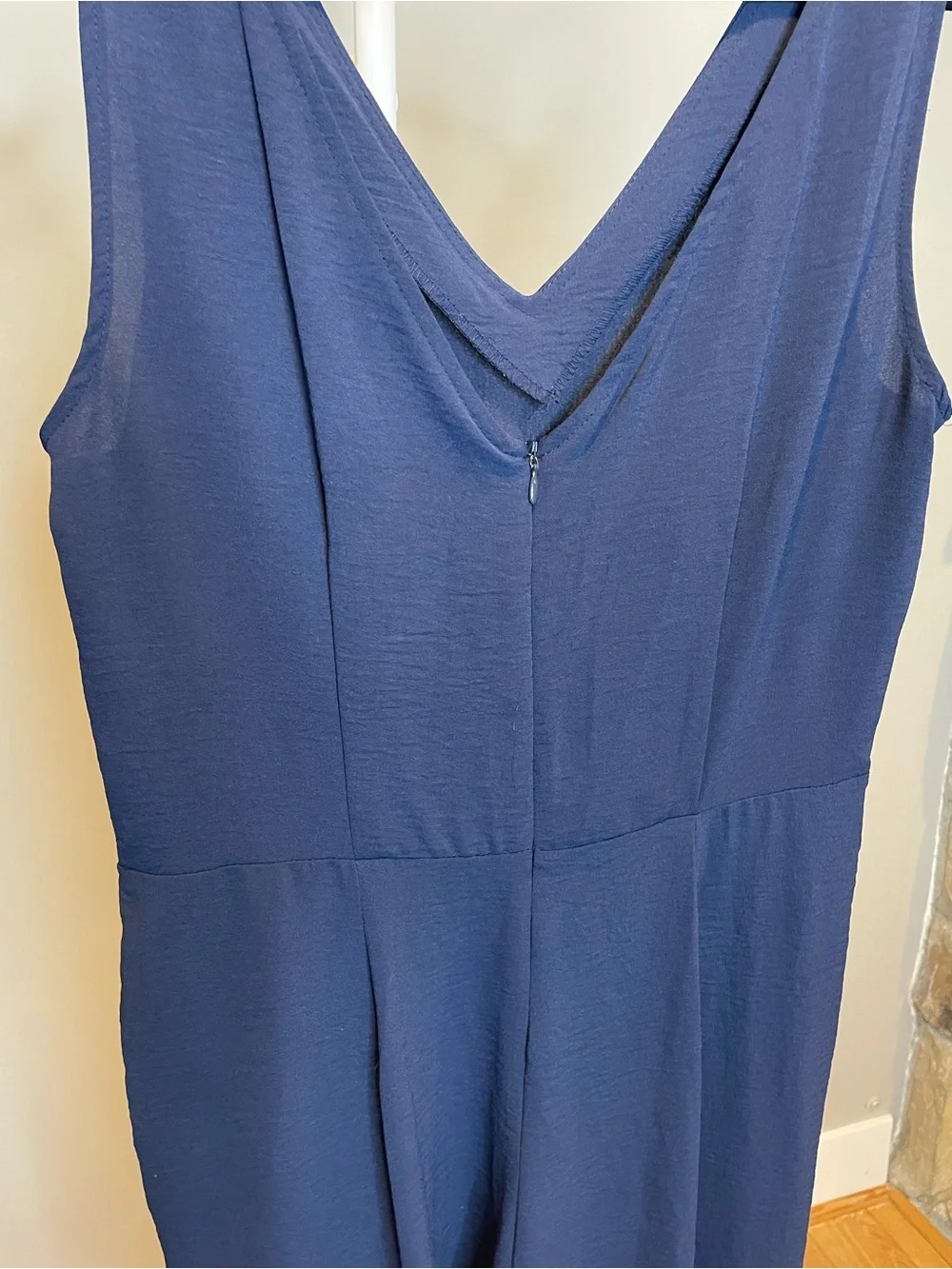 Vince Camuto Island Oasis Navy Blue Sleeveless V-Neck Tie-Waist Jumpsuit NWT